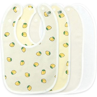 檸檬4件組兔圍兜, 1組, 4個, 檸檬(米色)+檸檬(黃色)+素色(米色)+素色(象牙白)