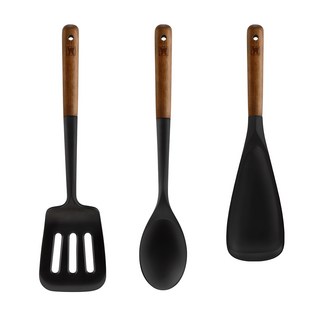 Bargensteiger Flexibel 矽膠廚具3件組, 黑色, 1組, 腳蹼+炒勺+多勺