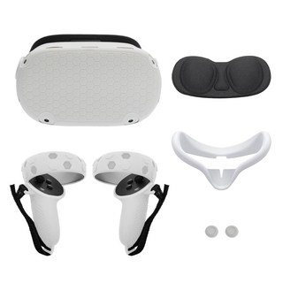 DAEHAN Oculus Quest 2 VR遊戲配件組 耳機+搖桿+鏡頭+矽膠保護套 白色, 1組, DH-KITOQ04