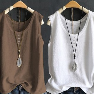 엘쏘 여성용 여름 U넥 나시 2종 세트