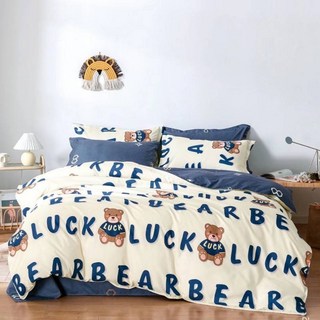 AGAPE 雅家倍 100%舒柔棉 MIT台灣製造 薄被套, 幸運熊寶