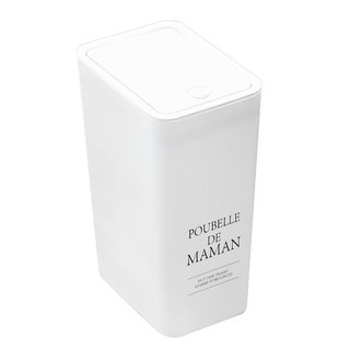 Dalpaengi Living Puvel de Maman 按壓式垃圾桶 8L, 1個, 白色
