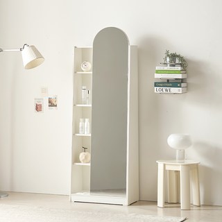 서울소호 스탠디 전신거울 틈새 도어형 수납 콘센트 화장대 방문설치, 화이트