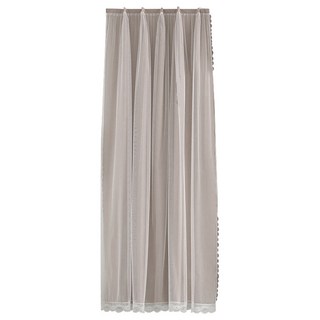 浪漫柔情雙層網紗遮光魔鬼氈窗簾, 米色