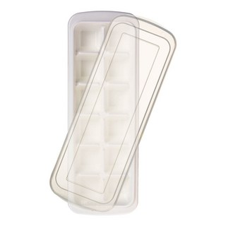 12孔方塊衛生製冰盒，附蓋防異味，安全材質，輕鬆製冰，居家必備, 1個, 透明, 26.7 x 9.4 x 3.9cm
