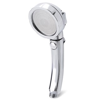 Nature Living 高硬度材質 三檔調節 一鍵止水, 1個, 三段式增壓蓮蓬頭 銀色