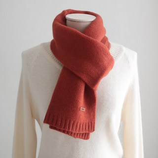Vavisoo Sera羊毛100 皮革標籤 素色圍巾