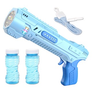 動感8孔自動渦輪泡泡槍組, 藍色, 1套