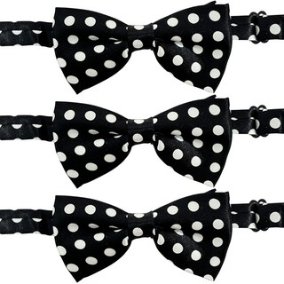 Party09 高級圓點領結, 黑色, 3個
