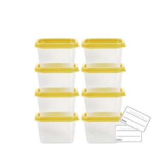 Bebelock 韓國製 Elfa 方塊副食品分裝盒, 芥末黃, 120ml, 8個