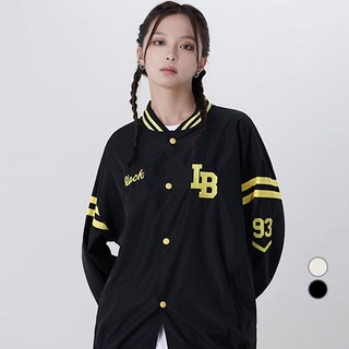 Awesomearound 女款LB字母刺繡配色棒球外套 AA50430