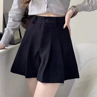 Goodif 女款燈芯絨高腰A字寬版裙褲