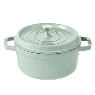 Staub 圓形琺瑯鑄鐵鍋 22cm 鼠尾草綠, 1個