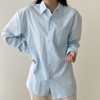 Lalaon 女款基本款口袋翻領簡約寬鬆襯衫 25TSP3432