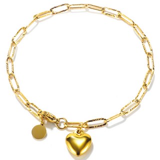 BEOURGUEST 飽滿心形迴紋針鍊手鍊