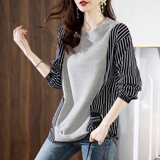 POPLARNC 女款 Dilla 大尺碼撞色條紋T恤 P25SPT120912