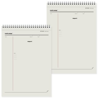 moong9 4000主頁可撕式A4上翻筆記本, 灰色, 2個