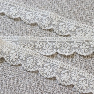 Chouchouroom 蕾絲 棉蕾絲 網紗蕾絲 梭心蕾絲 270cm 5 網紗 Gounson, 05 網紗蕾絲-纖細手, 象牙白, 1個