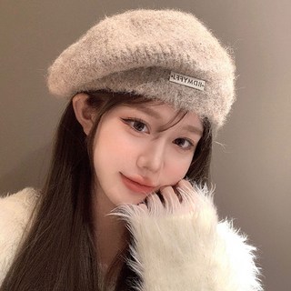 G&Y 安哥拉羊毛銀色logo貝雷帽