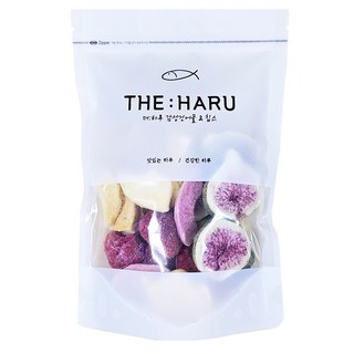 THEHARU 草莓 粉紅水蜜桃 芒果 無花果 4種混合冷凍乾燥水果, 1個, 80g