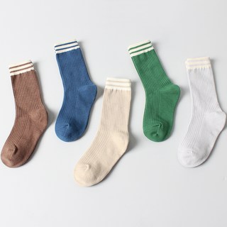 KIDS FUTURE 童款三線條中筒襪 5種組