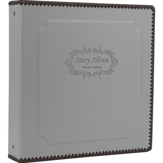 Story Album J&H 自黏式素面相簿 淺灰色 50頁, 淺灰, 50張