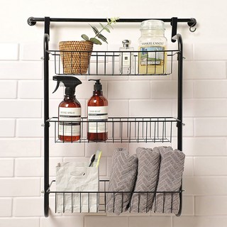 LIKEHOUSE 門掛式置物架, 黑色, 1個