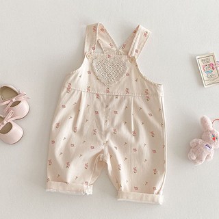 JOYMULTI 女童愛心花朵長吊帶褲