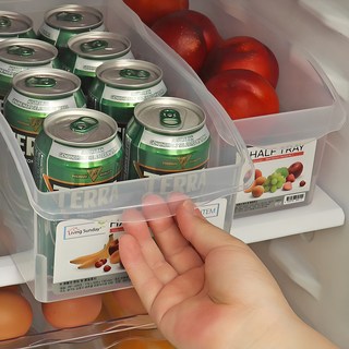 Living Sunday 半開放式冰箱收納盒, 5入, 半透明