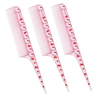 beautyhome 迷你尖尾梳, 3個, Hello Kitty 透明粉紅色