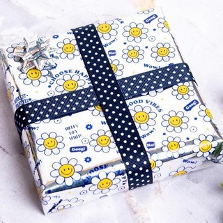 Good Given 微笑雛菊金屬捲筒包裝紙, 銀, 1個