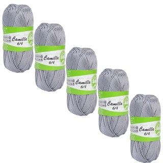 Orenbayen Dictas Camilla高級絲光棉針織線 5入, 5326銀灰色