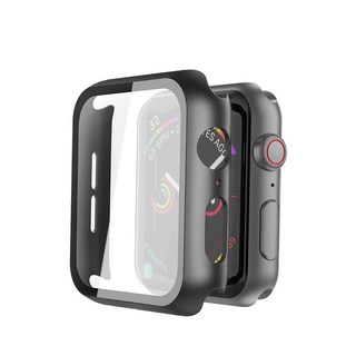 AHOYE 鋼化玻璃保護殼, 黑色, 1個