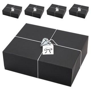 IndiK 包裝盒 大 5入 + 緩衝材 5入 + 蠟繩 + 貼紙 2款 x 5入 + 吊牌 2款 x 5入 套組, 黑盒子), 1組