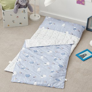 SesaOnline Benny Bear防蟎加厚墊型午睡被組, 藍色