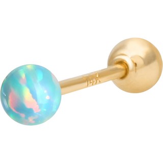 Mini Art 女性用 14K 金針 蛋白石 3mm 球形穿耳單邊