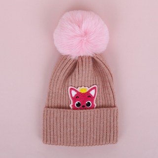 碰碰狐女童臉部造型毛帽