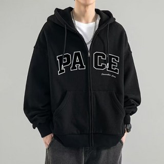 JTL男款臉部寬鬆版型休閒連帽拉鍊外套