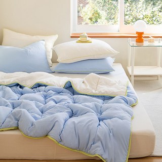 SHEZ HOME 柔軟水洗雙色四季被, CREAM SODA