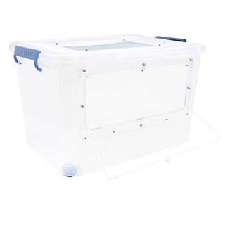 Borapet 120L 倉鼠前開門磁吸式整理箱 附不鏽鋼蓋, 1套, 透明