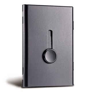 Market Plan 簡約金屬名片盒, 深灰色, 1個