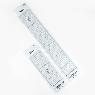 UNIQUE 拼布縫份尺 15cm + 30cm 套組, 1組, 透明