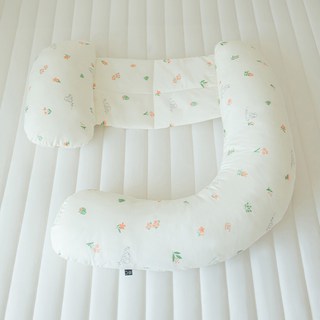 shez Home 棉質孕婦抱枕, 花紋象牙白