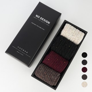 NO DESIGN 保暖羊毛襪禮盒 4件組 + 禮物盒