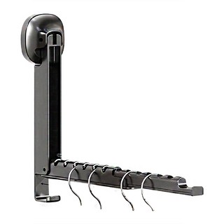 Kyhome 吸盤折疊伸縮晾衣架 雨天室內曬衣架 出差便攜掛衣架, 槍灰色