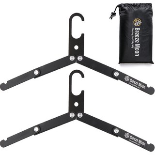 Breeze Moon 摺疊式露營衣架 2入含收納袋組, 2層, 黑色, 1組