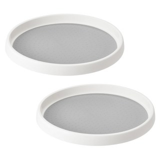 金容碩生活研究所 多用途旋轉托盤收納架, 灰色 白色, 2個