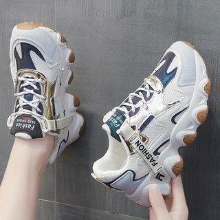 女款透氣拼接厚底老爹鞋 WS435