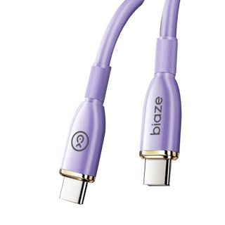 biaze 畢亞茲 蘋果15數據線Type-C充電線 雙頭PD60W快充, 1.2m, 紫色, 1條