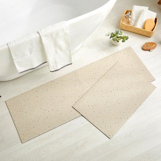 모던하우스 빨아쓰는 규조토 욕실 주방 매트 2종 세트, 베이지